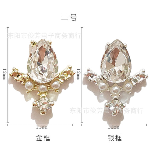 Nail Art Alloy Jewelry Star Moon Diamond Pearl Luxury Court Diablo Baroque Nail Decorative Sticker