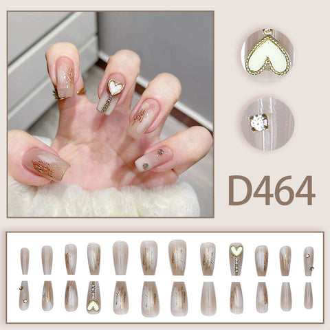 Elegant and fresh temperament wind manicure ice transparent rhinestone removable wearable nail m5010688