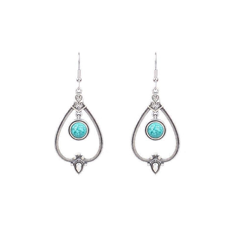 Beach holiday fashion alloy geometric earrings female acrylic turquoise fashion texture earrings m5010555