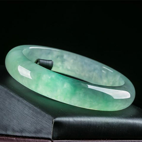 Myanmar bracelet women's girl natural product fine bracelet small ice floating green light green jade bracelet green m3331244