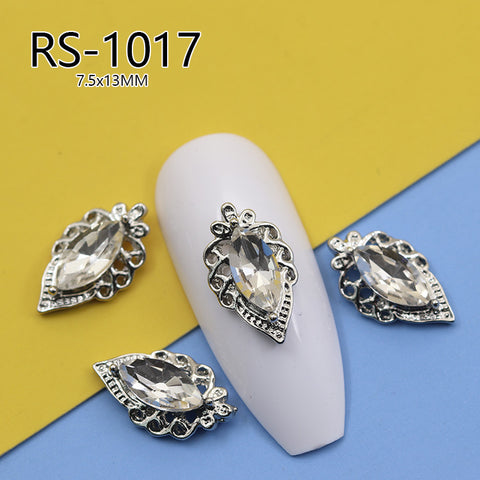 Vintage Baroque court style nail art jewelry hollow nail sticker ins wind zircon model m3331220