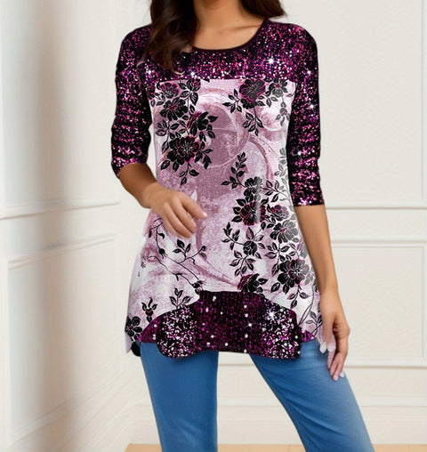 Fashion Print round Neck T-shirt M300178