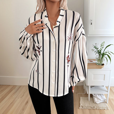 Striped printed shirt m300816