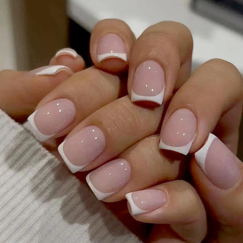 Sweet Short Nail Piece Pure Desire White French Fashion Versatile Classic But Wearing Nail in Time m5010556