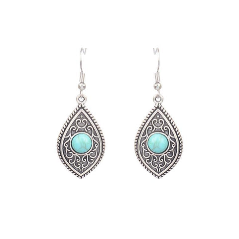 Beach holiday fashion alloy geometric earrings female acrylic turquoise fashion texture earrings m5010555