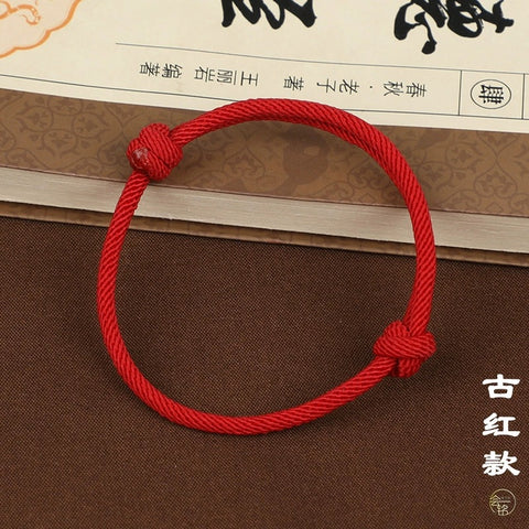 Red rope hand-woven bracelet couple's gifts for men and women, auspicious year of the snake, diamond knot, jade bead hand rope m3331253.