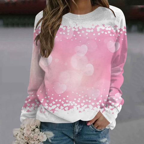 Crew neck printed women's long-sleeved sweater m300913