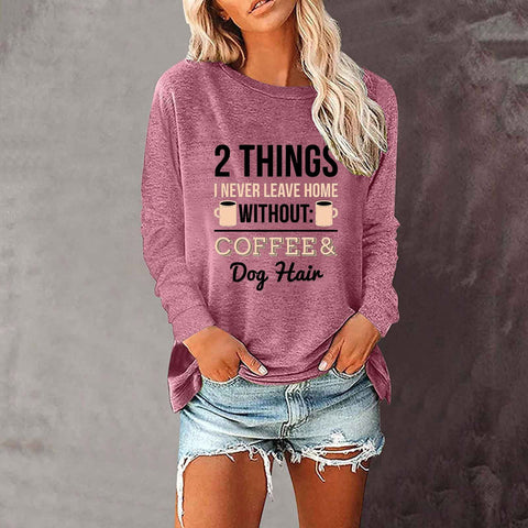 Loose round neck foreign trade printing long-sleeved women's T-shirt top m300920