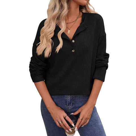 New loose casual pit strip long-sleeved T-shirt m300449