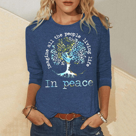 Digital printing long-sleeved autumn T-shirt women's color-changing T-shirt women's m300755