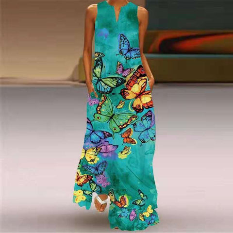 V-neck Floral Dress M300202