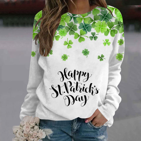 Crew neck printed women's long-sleeved sweater m300913