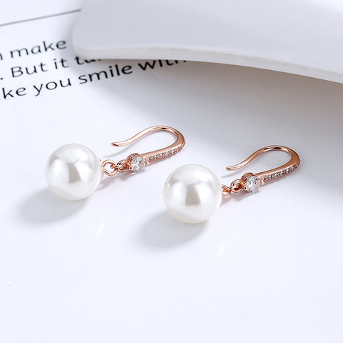 Pure Silver Pearl Earrings Zhen M3331125