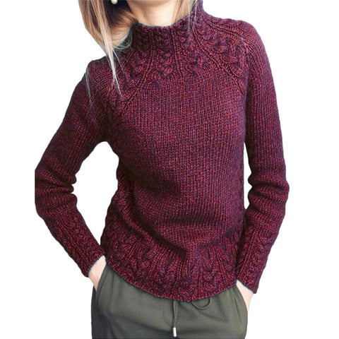 Women's sweater solid color twist sweater knitted m300504