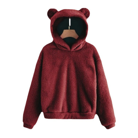 Autumn and winter new fluffy rabbit ears hooded warm sweater sweater m300469