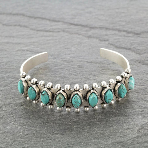 Bohemian style turquoise open bracelet 3331095