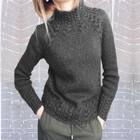 Women's sweater solid color twist sweater knitted m300504