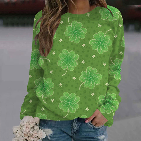 Crew neck printed women's long-sleeved sweater m300913