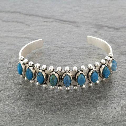 Bohemian style turquoise open bracelet 3331095