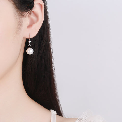 Pure Silver Pearl Earrings Zhen M3331125