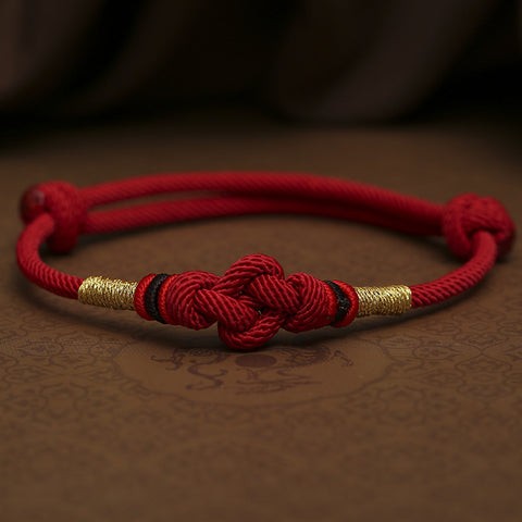 Red rope hand-woven bracelet couple's gifts for men and women, auspicious year of the snake, diamond knot, jade bead hand rope m3331253.