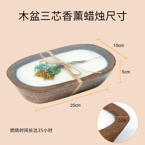 Log tray fragrance candle indoor m3331223