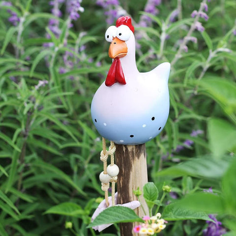 Long-legged chicken spring breath fence resin ornaments m3330987