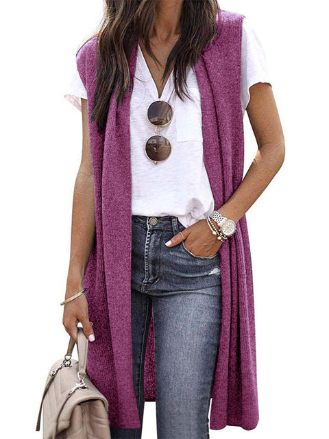 Cardigan Fashion Trendy Mid-Length Sleeveless Vest Female M300300