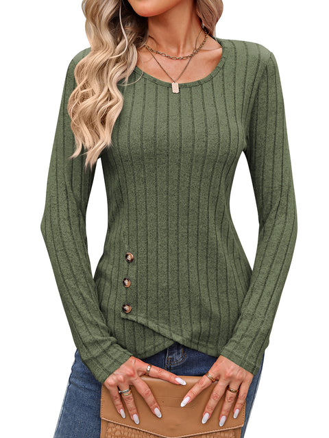 Waist round neck tight long-sleeved top m300529