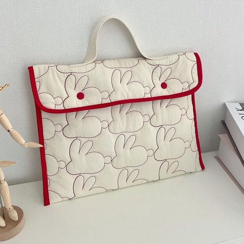 Embroidered Rabbit Pattern Laptop Bag 11/13" iPad Notebook Organizer M3330822