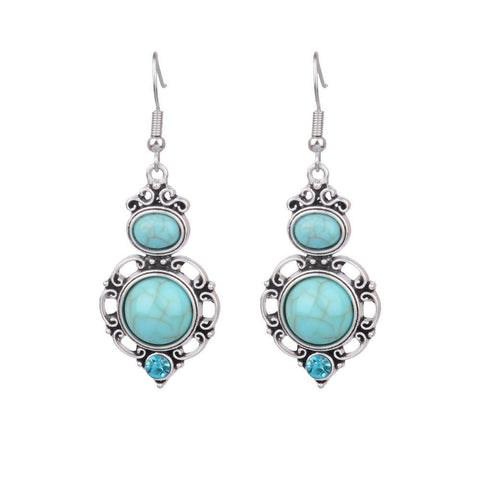 Beach holiday fashion alloy geometric earrings female acrylic turquoise fashion texture earrings m5010555