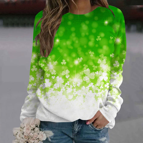 Crew neck printed women's long-sleeved sweater m300913