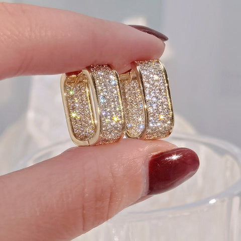 Europe and America light luxury micro-inlaid zircon ear buckle m3331045