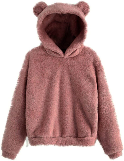 Autumn and winter new fluffy rabbit ears hooded warm sweater sweater m300469