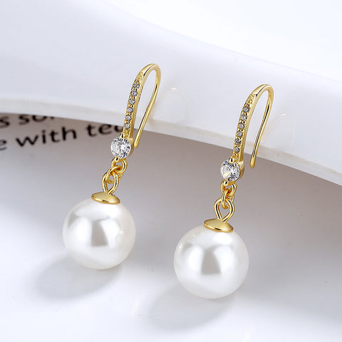 Pure Silver Pearl Earrings Zhen M3331125