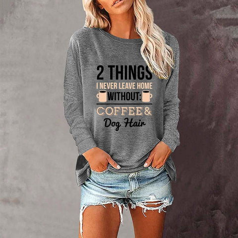 Loose round neck foreign trade printing long-sleeved women's T-shirt top m300920