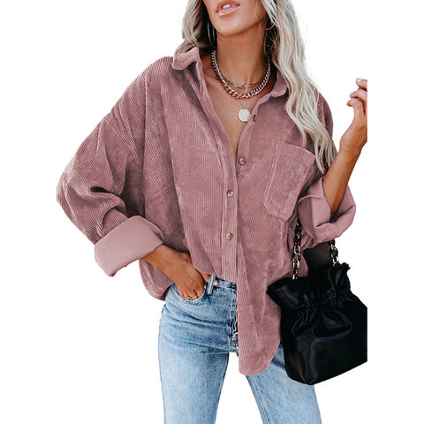 Loose Casual Corduroy Shirt Women's M300964