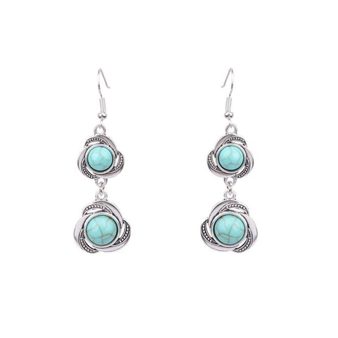 Beach holiday fashion alloy geometric earrings female acrylic turquoise fashion texture earrings m5010555