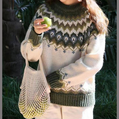 Sweater acrylic thick needle thickened jacquard sweater m300563