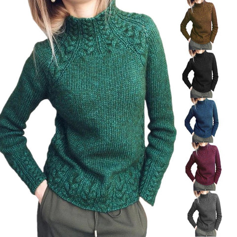 Women's sweater solid color twist sweater knitted m300504