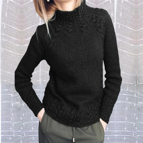 Women's sweater solid color twist sweater knitted m300504