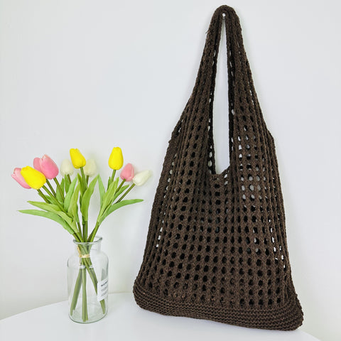 Tote bag, beach bag, knitted bag, hollowed out bag, single shoulder bag, woven bag, m3331024