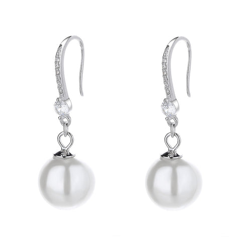 Pure Silver Pearl Earrings Zhen M3331125