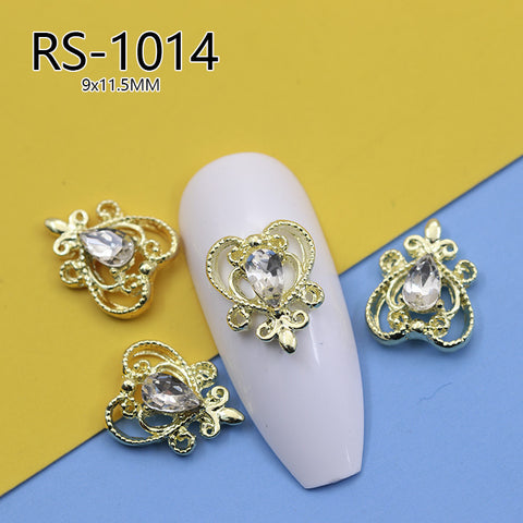 Vintage Baroque court style nail art jewelry hollow nail sticker ins wind zircon model m3331220