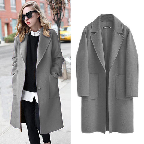 Autumn and winter double-sided woolen coat long loose coat m300541