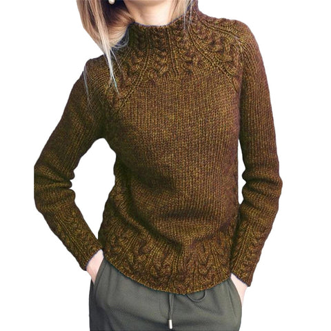 Women's sweater solid color twist sweater knitted m300504