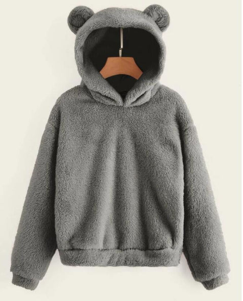 Autumn and winter new fluffy rabbit ears hooded warm sweater sweater m300469