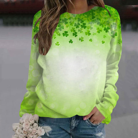 Crew neck printed women's long-sleeved sweater m300913