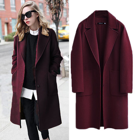 Autumn and winter double-sided woolen coat long loose coat m300541