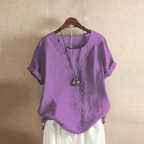 Loose cotton and linen T-shirt cotton and linen women's clothing m300111